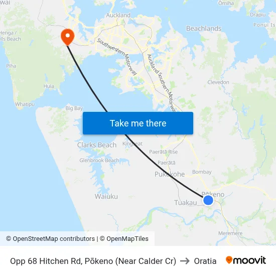Opp 68 Hitchen Rd, Pōkeno (Near Calder Cr) to Oratia map