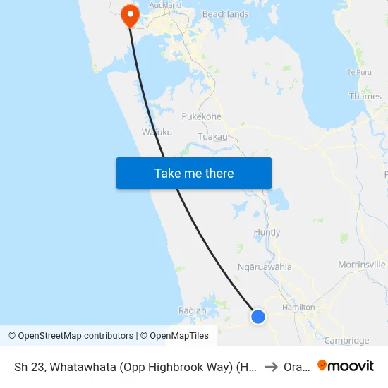 Sh 23, Whatawhata (Opp Highbrook Way) (Hail2ride) to Oratia map