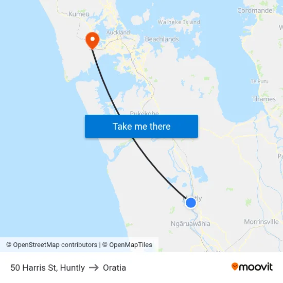 50 Harris St, Huntly to Oratia map