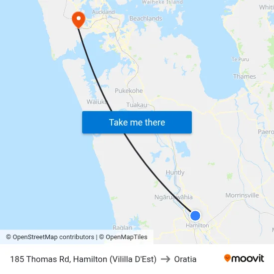 185 Thomas Rd, Hamilton (Vililla D'Est) to Oratia map