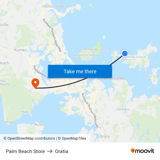 Palm Beach Store to Oratia map