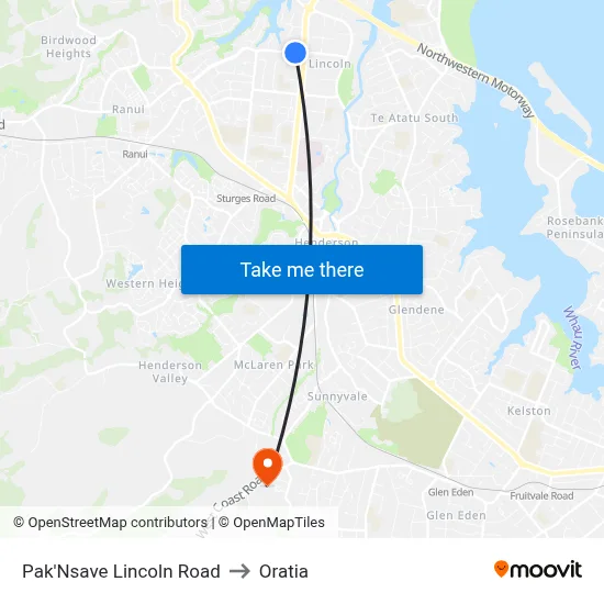 Pak'Nsave Lincoln Road to Oratia map