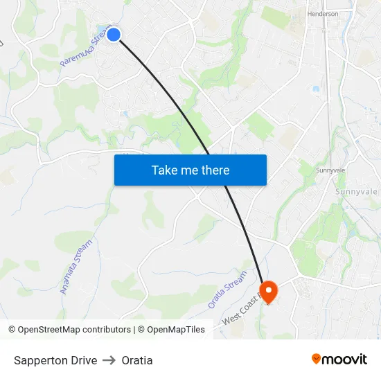 Sapperton Drive to Oratia map