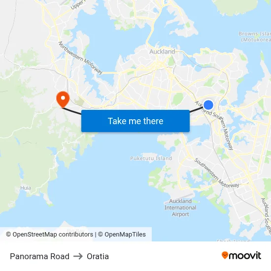 Panorama Road to Oratia map