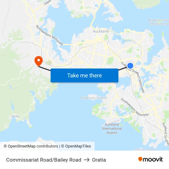 Commissariat Road/Bailey Road to Oratia map