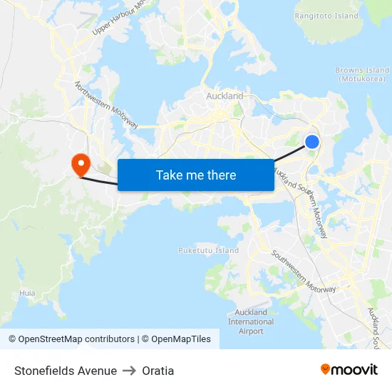 Stonefields Avenue to Oratia map