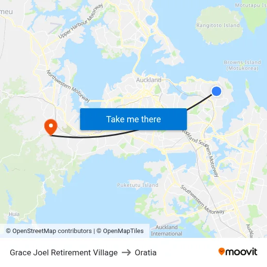 Grace Joel Retirement Village to Oratia map