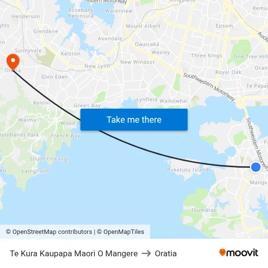 Te Kura Kaupapa Maori O Mangere to Oratia map