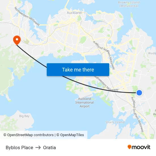 Byblos Place to Oratia map