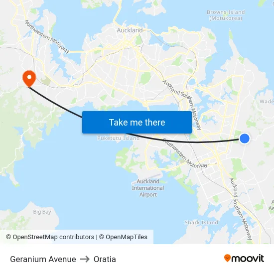 Geranium Avenue to Oratia map