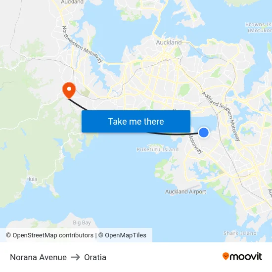 Norana Avenue to Oratia map
