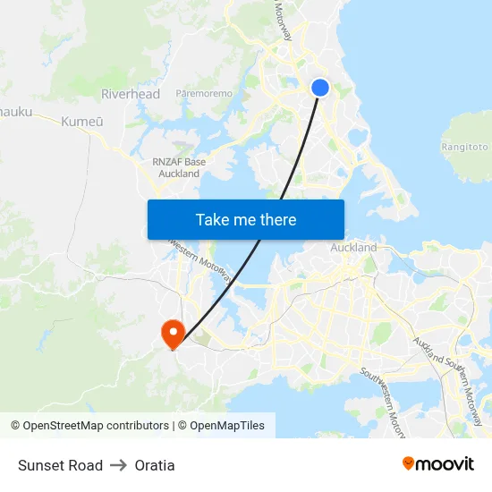 Sunset Road to Oratia map
