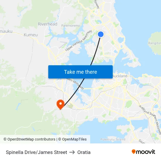 Spinella Drive/James Street to Oratia map