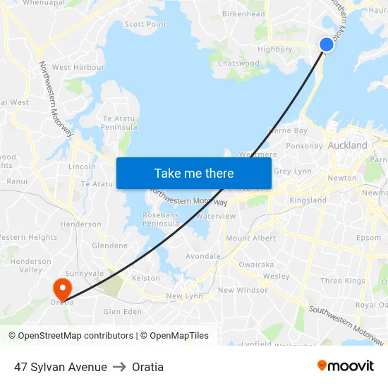 47 Sylvan Avenue to Oratia map