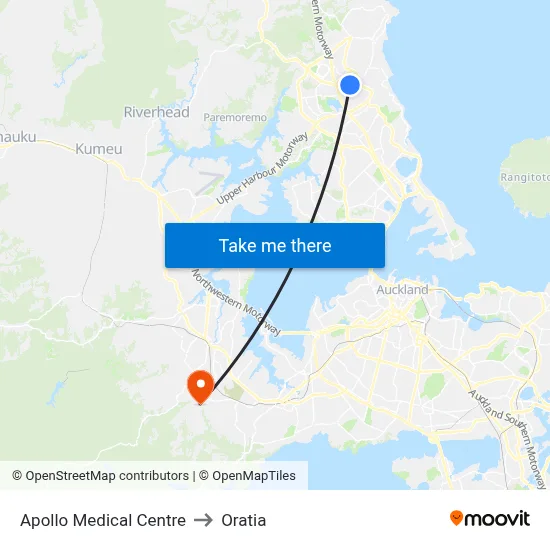 Apollo Medical Centre to Oratia map