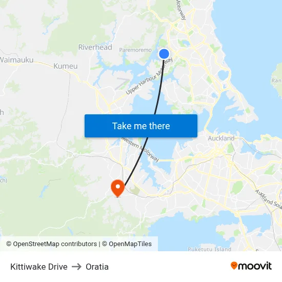 Kittiwake Drive to Oratia map
