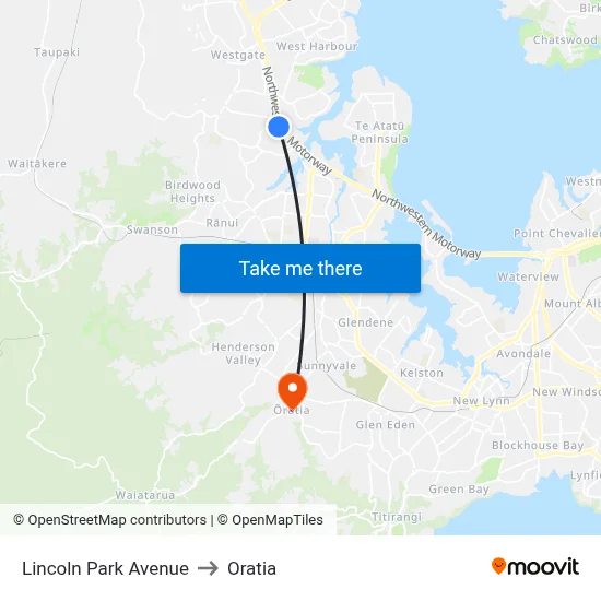 Lincoln Park Avenue to Oratia map