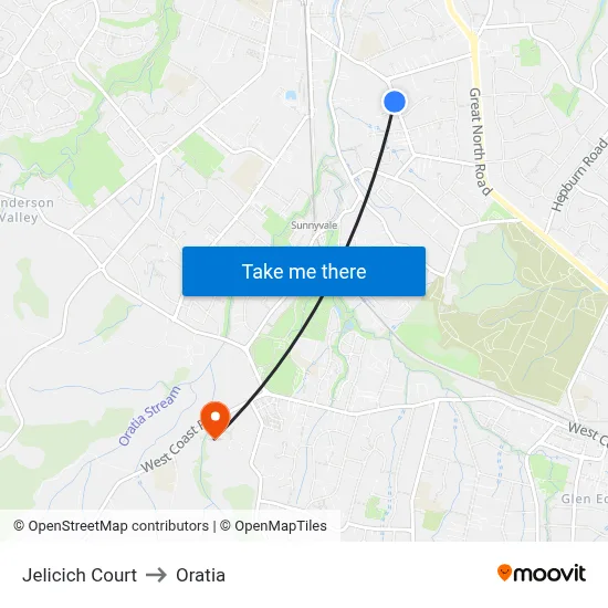 Jelicich Court to Oratia map
