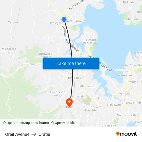 Oreil Avenue to Oratia map