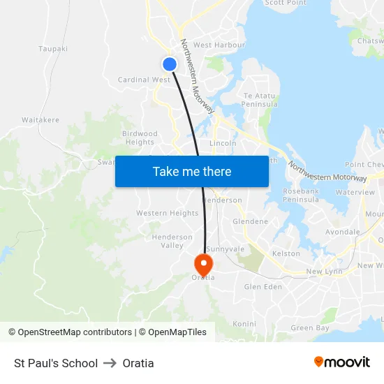 St Paul's School to Oratia map
