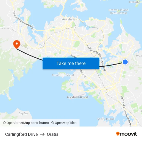Carlingford Drive to Oratia map