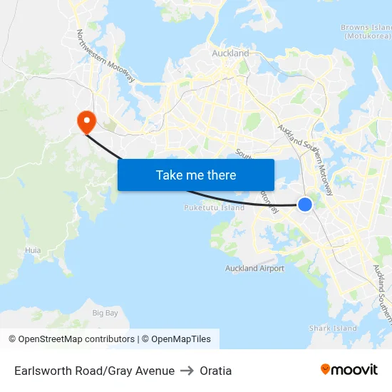 Earlsworth Road/Gray Avenue to Oratia map