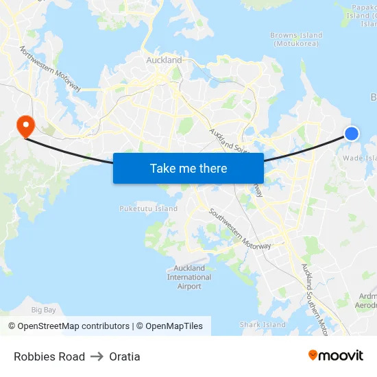 Robbies Road to Oratia map