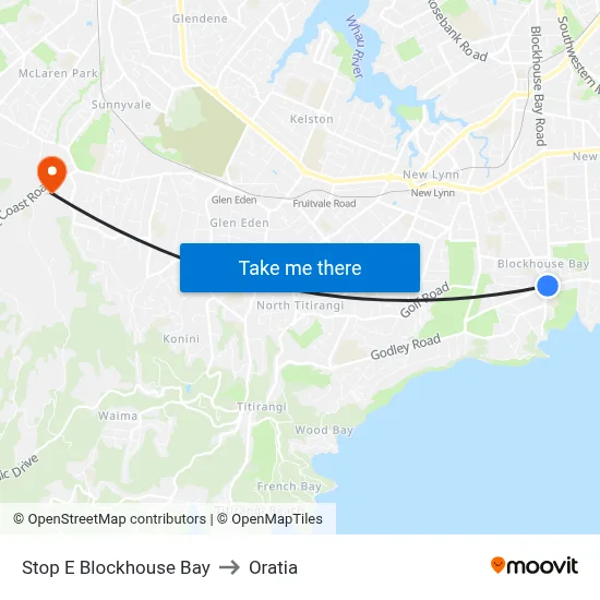 Stop E Blockhouse Bay to Oratia map