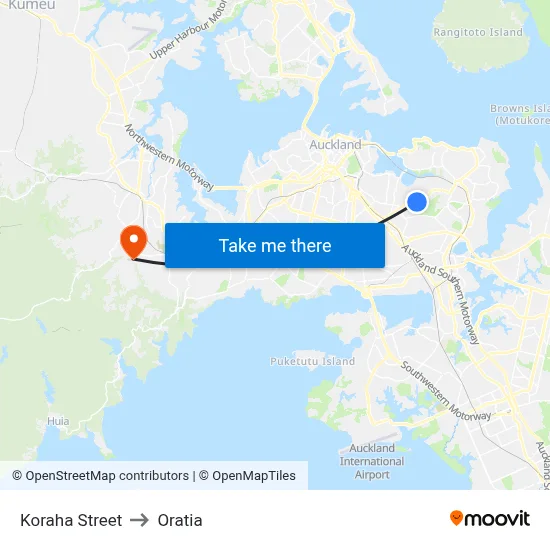 Koraha Street to Oratia map