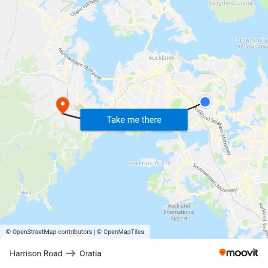 Harrison Road to Oratia map