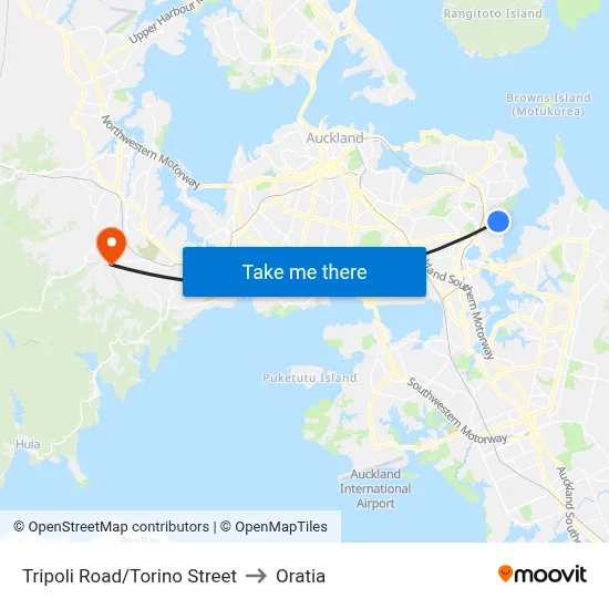 Tripoli Road/Torino Street to Oratia map