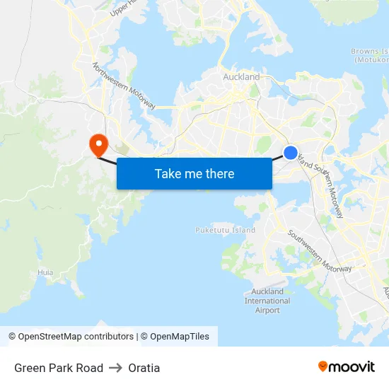 Green Park Road to Oratia map