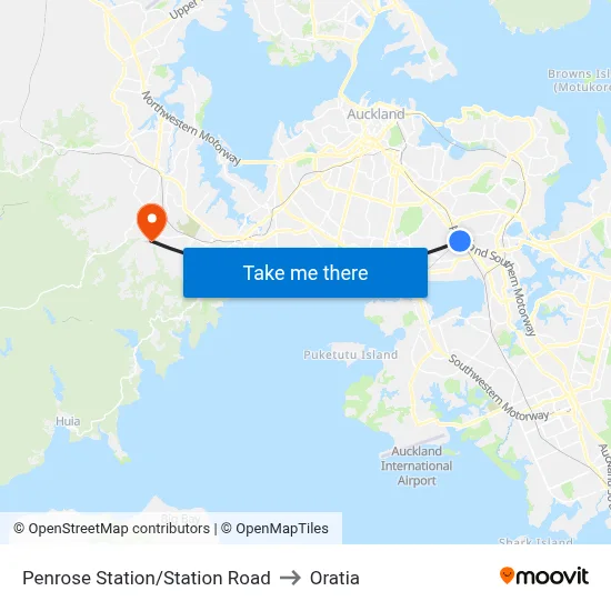 Penrose Station/Station Road to Oratia map