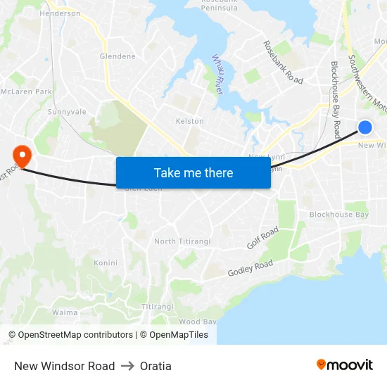 New Windsor Road to Oratia map