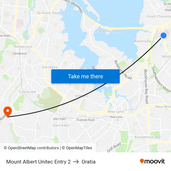 Mount Albert Unitec Entry 2 to Oratia map