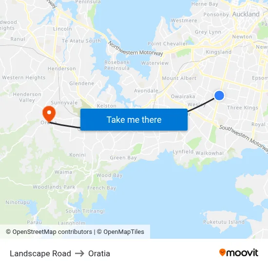 Landscape Road to Oratia map