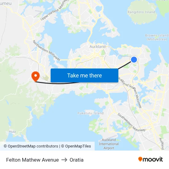 Felton Mathew Avenue to Oratia map