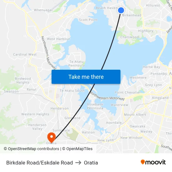 Birkdale Road/Eskdale Road to Oratia map