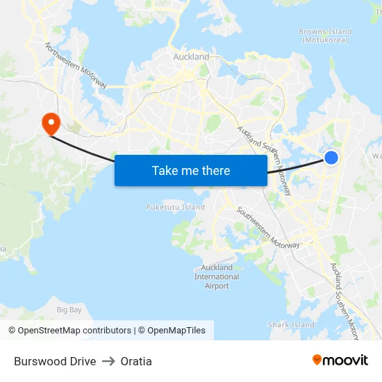 Burswood Drive to Oratia map