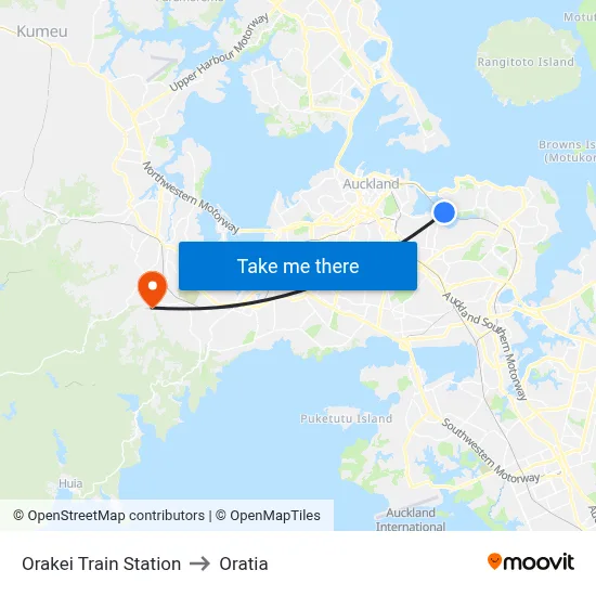 Orakei Train Station to Oratia map