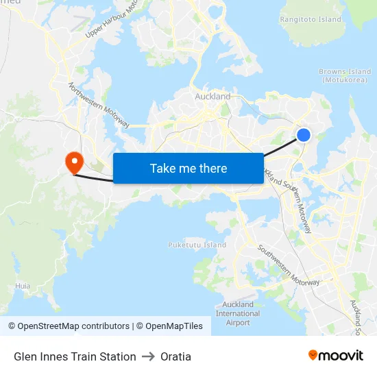 Glen Innes Train Station to Oratia map