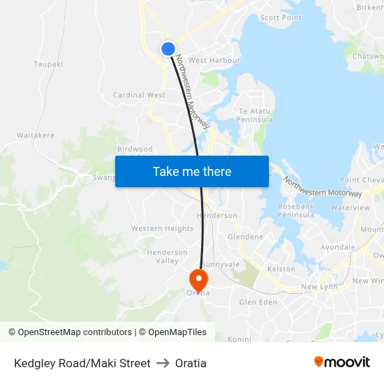 Kedgley Road/Maki Street to Oratia map