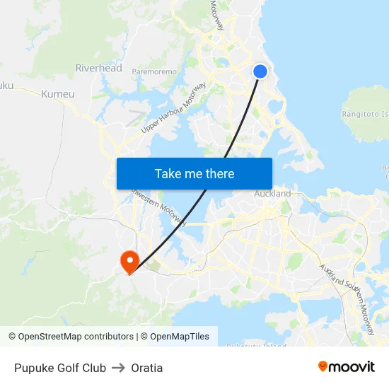 Pupuke Golf Club to Oratia map