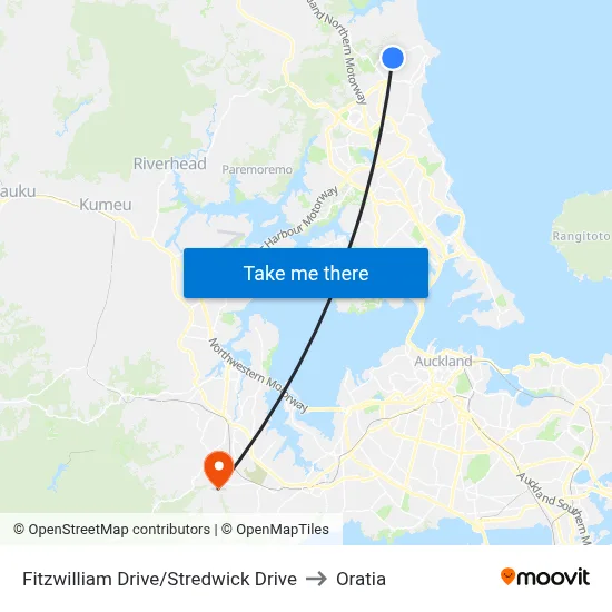 Fitzwilliam Drive/Stredwick Drive to Oratia map