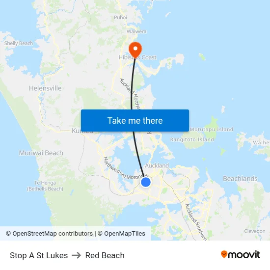 Stop A St Lukes to Red Beach map