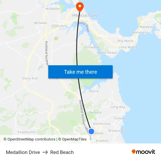 Medallion Drive to Red Beach map