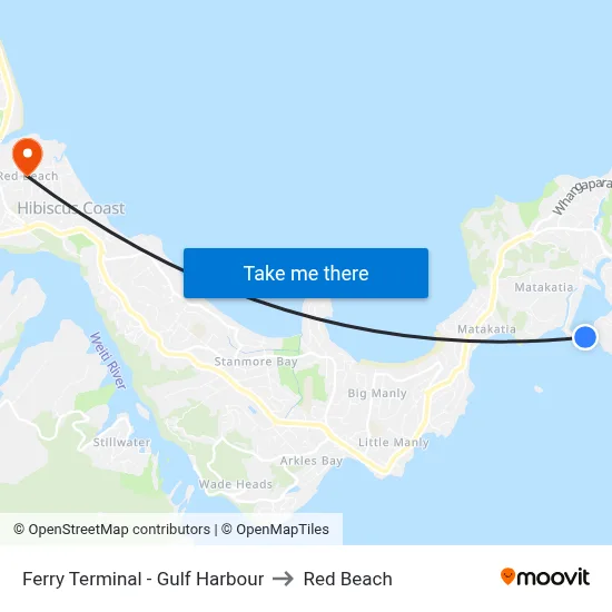 Ferry Terminal - Gulf Harbour to Red Beach map