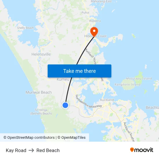 Kay Road to Red Beach map