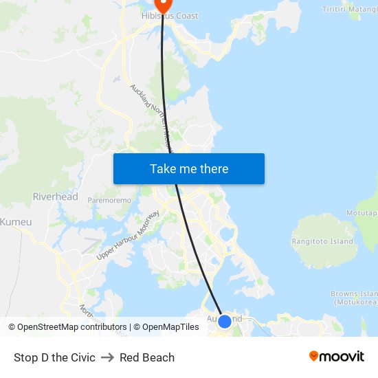Stop D the Civic to Red Beach map