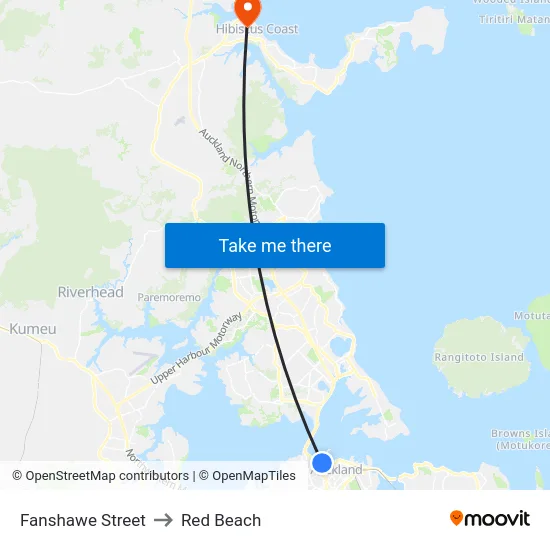 Fanshawe Street to Red Beach map